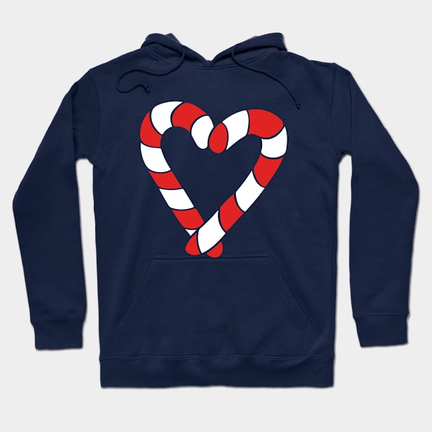 Candy Cane Heart Hoodie by bubbsnugg